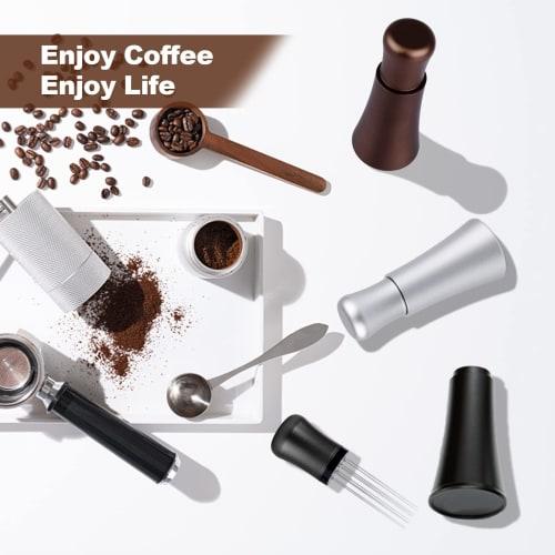 WDT Tools Espresso Dispensing Tool, 10 X 0.35mm 304 Stainless Steel Needles, 10 Extra Needles for Espresso Muddler Replacement, Aluminum Alloy Handle,