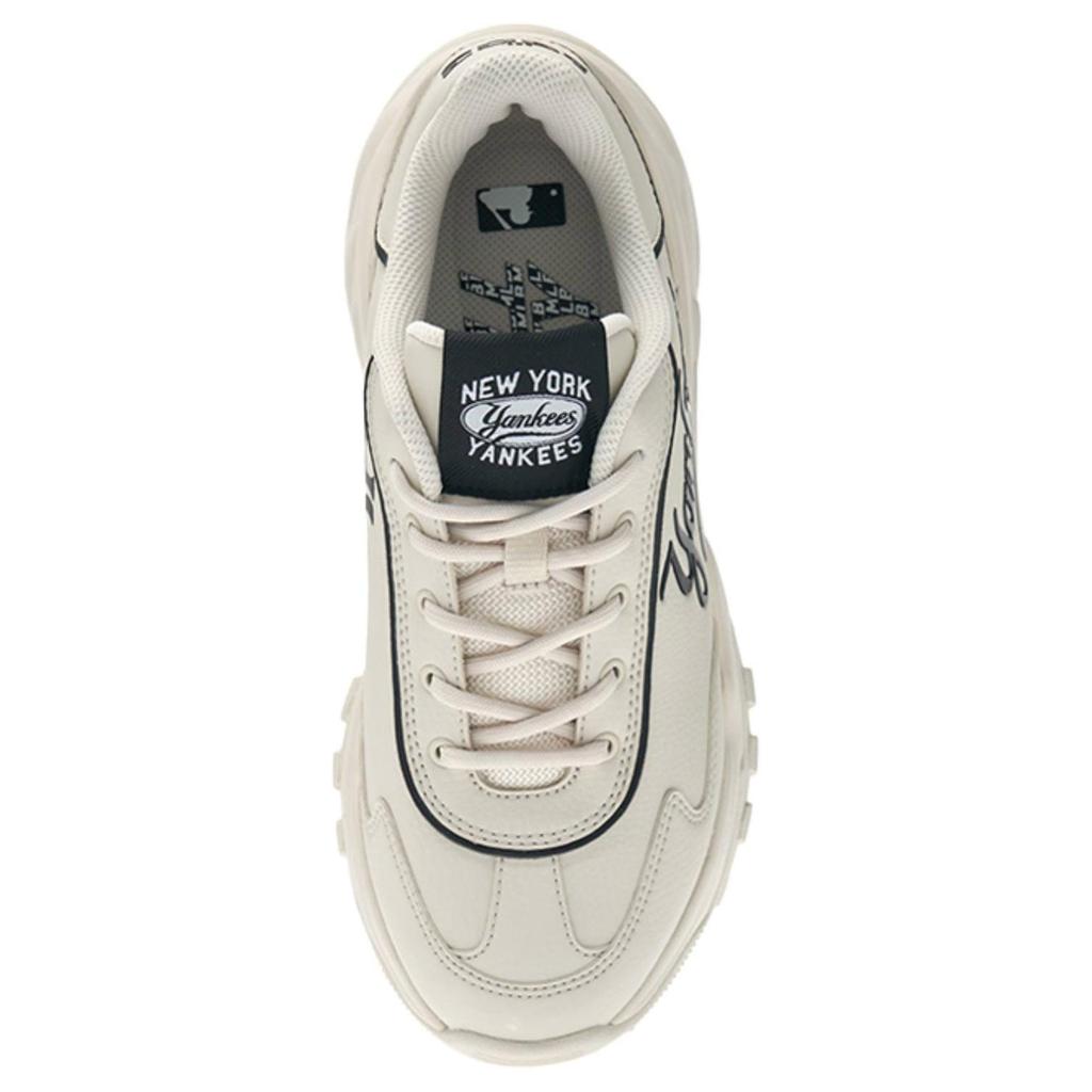 MLB Zapatillas Chunky de Caña Baja Antideslizantes Resistentes a la Abrasión con Suela Gruesa Unisex Beige 3ASHC025N-50IVS