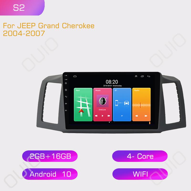 

2din 8G+128G HD IPS Android 10 автомобильный радиоприемник мультимедийный плеер Carplay Auto GPS Navi DSP без DVD для Jeep Grand Cherokee 2004-2007