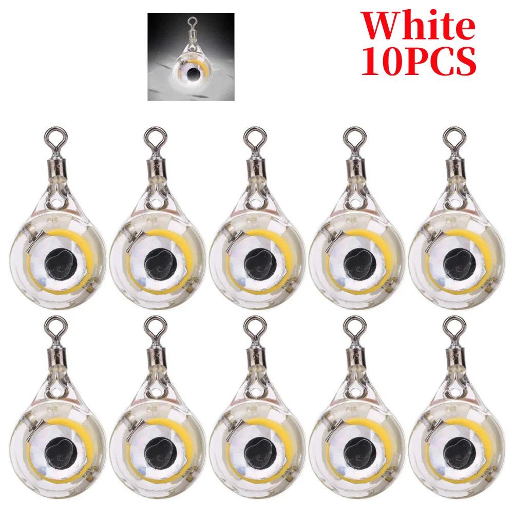 LED Attracting Fish Light Mini Deep Drop Underwater Eye Shape Fishing Squid Fishing Bait Luminous Lure for Attracting Fish