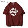 Shellsuning Oversized Letter Graphic T Shirts Men Summer Soft 100% Cotton Short Sleeve Tees Female Trendy Loose High Street Tops