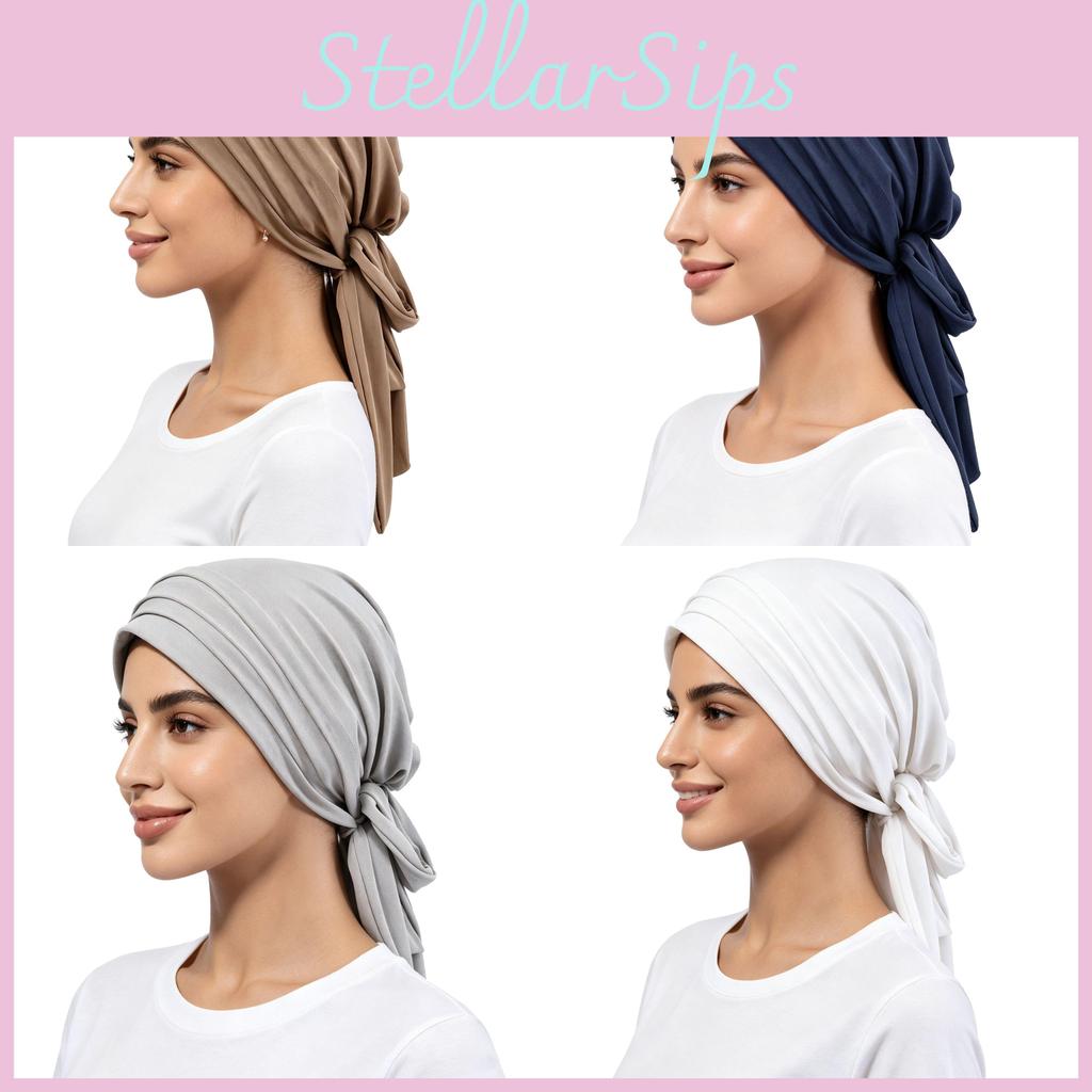Minimalist Women Headscarf Cap In Polyester With Sun Protection For All Seasons