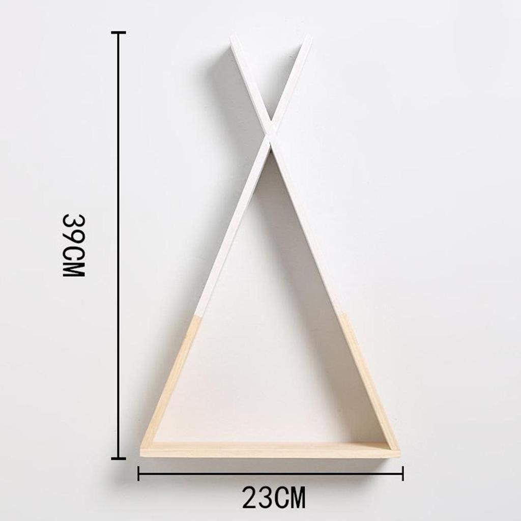 Children Wooden Wall Shelf Triangle Storage Bookshelf Living room and home Decor