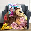 Customiz Name Personality Masha and the Bear  Blanket Soft &Warm Sofa Office Bed Travel Lunch Break Blanket, Gift Suitable All Seasons