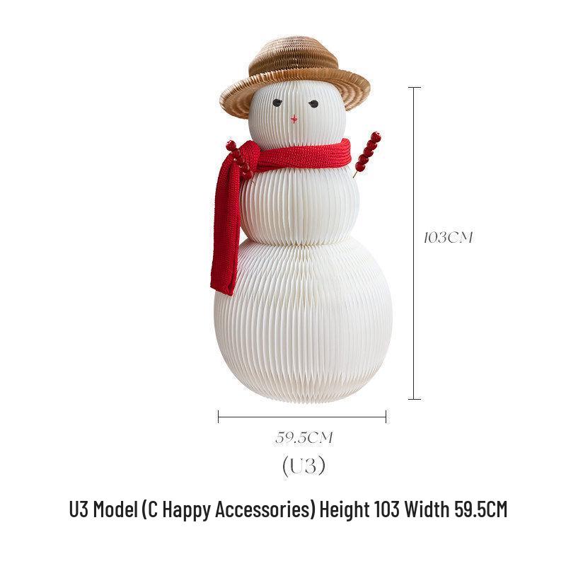 Large Nordic Paper Snowman Ornament for Storefront and Outdoor Christmas Decor