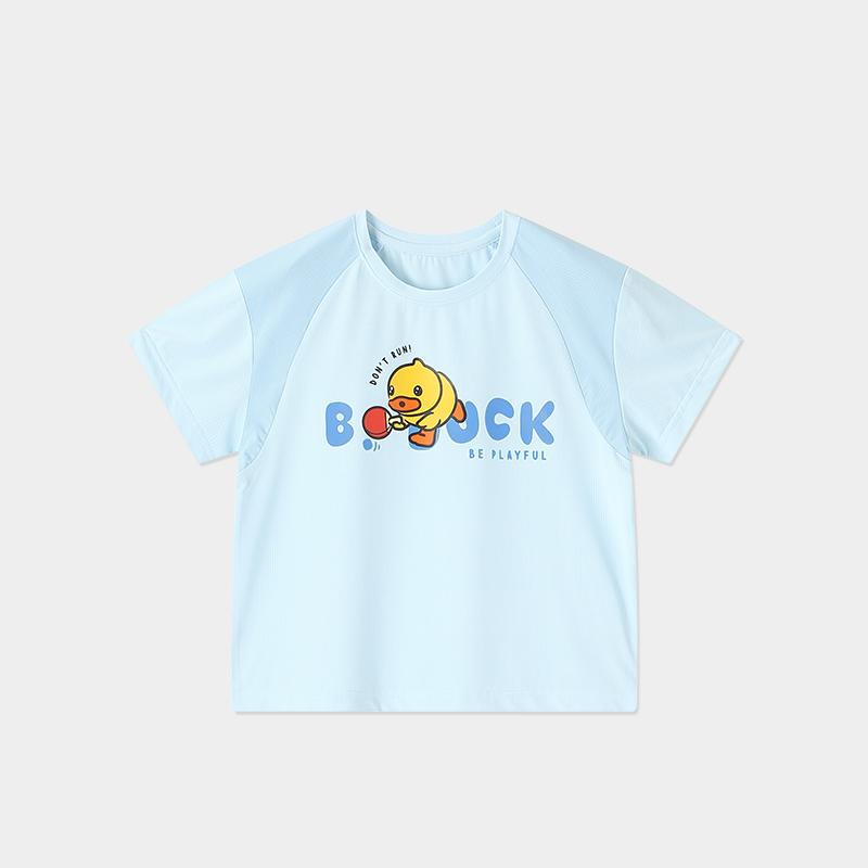 B. Duck yellow duck children's clothing daily sweat absorbing short sleeved comfortable casual top for male and female babies