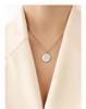 Korean Abstract Portrait Pendant Necklace - Gold Plated Titanium Steel