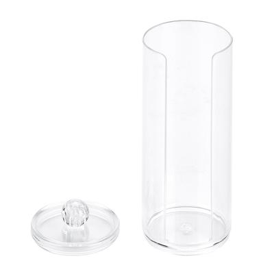Transparent Round Acrylic Cotton Pad Storage Case Organizer Puff Holder Container