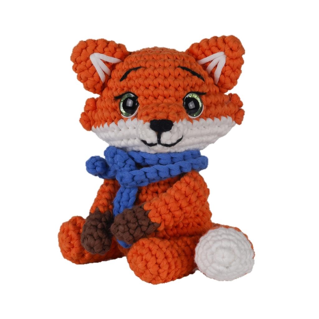 DIY Animal Fox Doll Craft Kit Crochet Plush Toy Handmade Materials Set for Beginners and Kids Projects