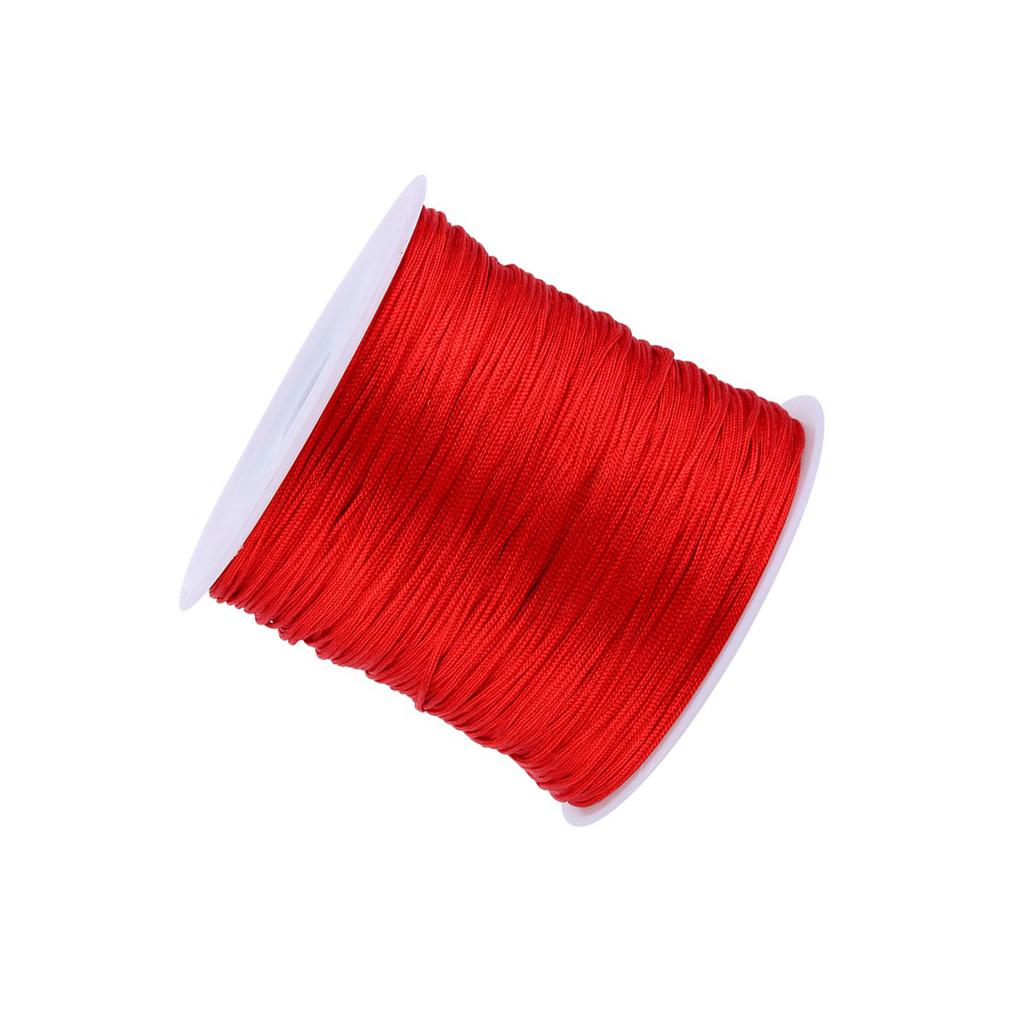 100M X 0.8mm Nylon Kinesisk Knute Snor Rottehale Makramé Shamballa Tråd Snøre Rød