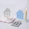 Love House Candlestick Silicone Mold DIY Concrete Tea Light Candle Holder Cement Plaster Crafts Casting Mould Eid Room Decor