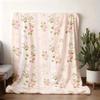 2026 New French Retro Pink Pinstripe Printed Flannel Blanket, Light Luxury Lace Style Floral Print Throw Blanket, Multi-Purpose Warm Blanket for Bedro