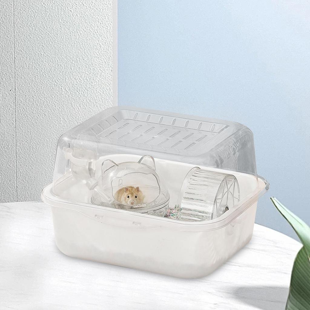 Hamster Cage 25x19x19cm Pet Supplies for Hedgehog Guinea Pig Breathable Lightweight Clear Small Animal Habitat House