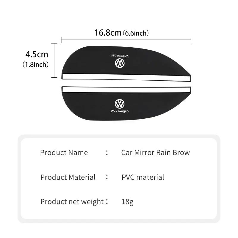 HIJK1 2pcs Car Side Rearview Mirror Rain Eyebrow Sun Visor Protector For Volkswagen VW Scirocco Jetta Beetle Golf 4 5 6 Passat Polo B5