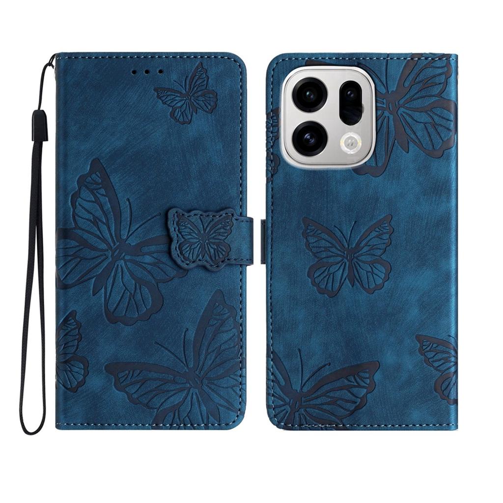 For Oppo Find X9 Pro 5G Case Butterfly Design Flip Wallet Leather Phone Cover Skin-Touch