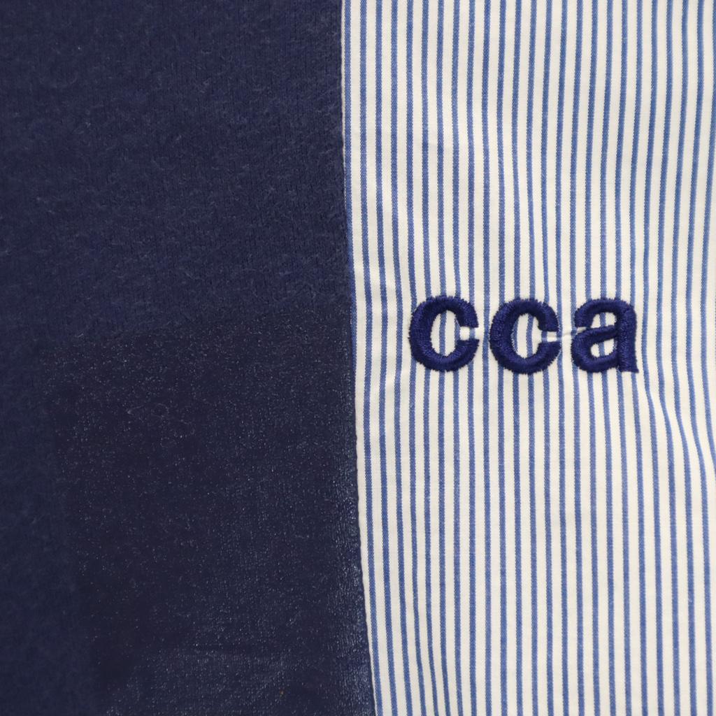 ZUCCa Made In Japan Short Sleeve Shirt Fabric Switching T-shirt M Navy Men's Used