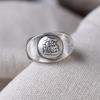Adjustable Open Ring Men Women Sterling Vintage Ethnic Style With Lucky Ingot Motif Retro Geometric Design