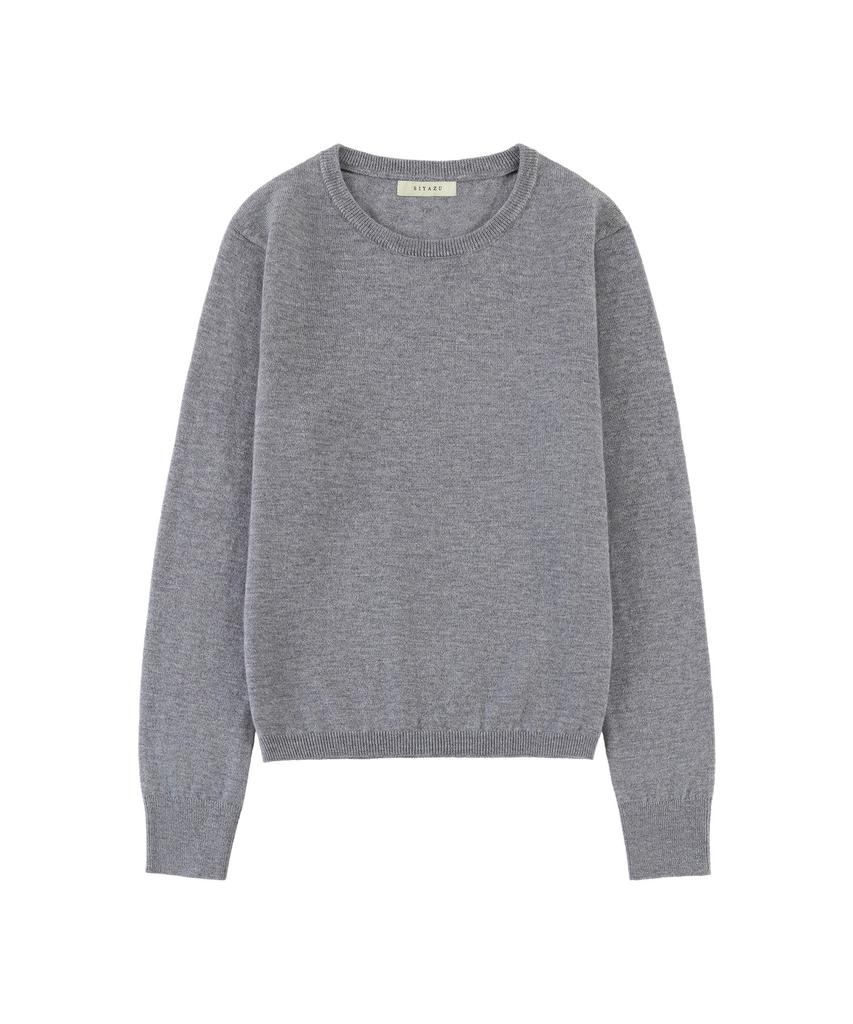 Siyajyu Sikn2175 Basic Round Neck Long Sleeve Knit_Melange Gray