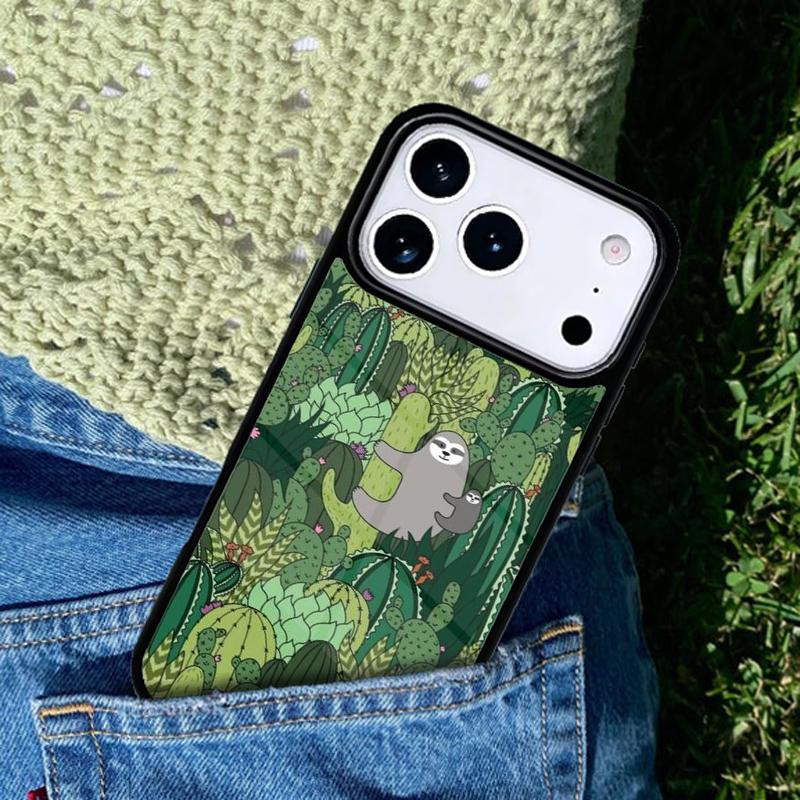 Cacti Sloths Phone Case Cover for IPhone 11 12 13 14 15 16e 17 Pro Max Coque for IPhone 17 Air