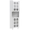 White Corner Cabinet with Lacquer Coating & LED Lighting – Multifunctional Chest of Drawers for Living Room, Bookshelf, Bathroom, Bedroom, Dining Room