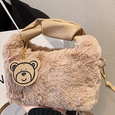 Plush Bag High-value Plush Autumn New Handbag Trendy Niche Fashion Crossbody Bag