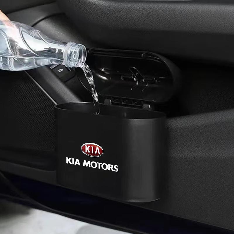 Papelera para Coche Caja de Polvo Cubo de Basura Caja de Almacenamiento Portátil Negra Accesorio para Coche Para Kia Sportage Ceed Picanto Rio Niro K7 K5 K8 K3