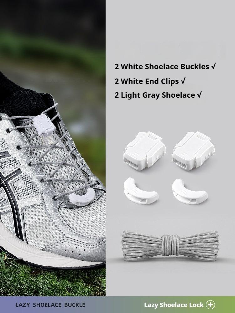 1 Paar No-Tie Schnürsenkel für Sneaker Faulenzer Schnürsenkel Schnalle Schneller Wechsel Einmal ziehen zum Mitnehmen Druckverschluss Einfaches An-/Ausziehen