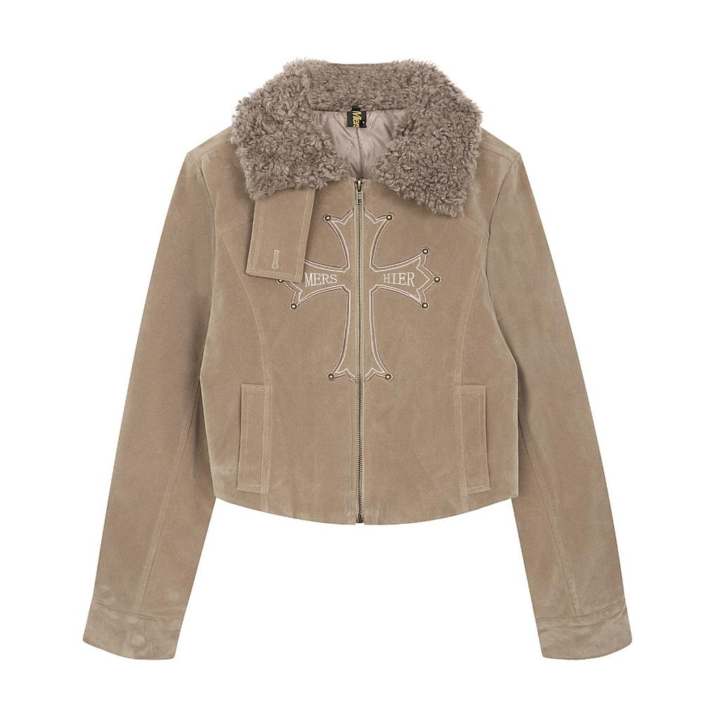 Vintage Jackets for Women 2025 Ropa Mujer Turndown Collar Outwear Y2k Tops Thicked Zipper Chic Korean Coat