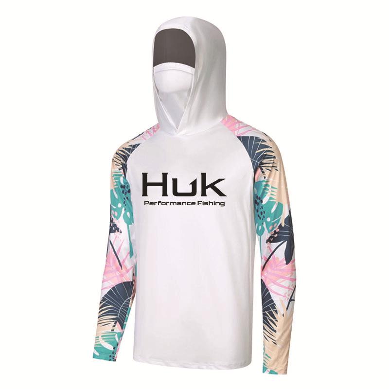 HUK Summer Outdoor UV Protection Hooded Fishing Shirt