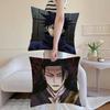 J-Jujutsu Kaisen Cushion Cover Washable Linen Pillowcase Soft For Sofa Bed Cozy Home Room Decor