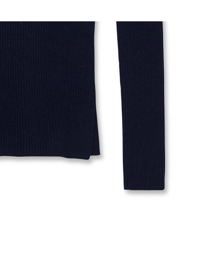 IOLO Women'S Whole Garment Rib Turtle_Navy