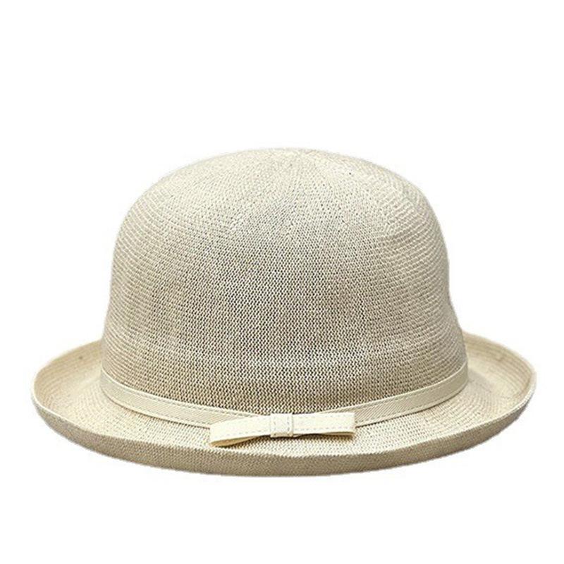 Breathable Cotton And Linen Rolls Along Basin Hat Spring And Summer Outing Visor Hat Women'S Sweet Bowler Hat Versatile Fisherman Hat