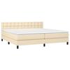 Maison Exclusive - Bettlattenrost mit Matratze Creme 200x200 cm Stoff
