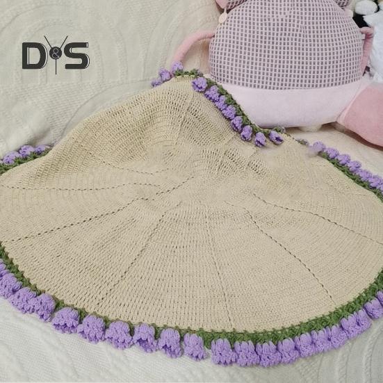 DIY Crochet Flowers Blanket Rose Bouquet Blanket Crocheting Kit Bouquet Throw Blanket Craft Kit for Mother's Day Birthday Gift Home Decor