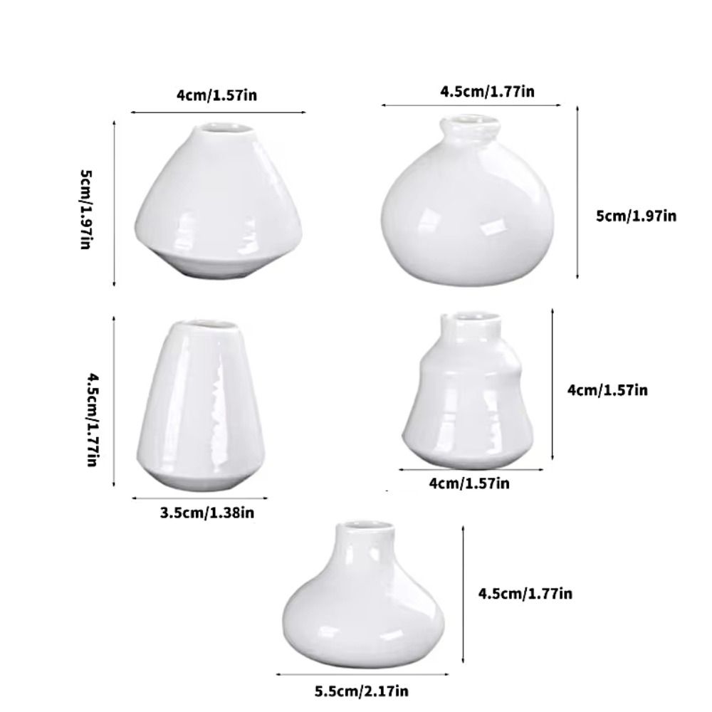 3D Miniature Flower Vase Fridge Sticker White Porcelain Mini Vase Refrigerator Patch  Kitchen Decor