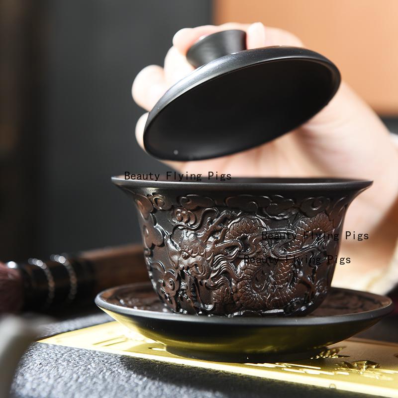 Purple Pottery Teapot Tea Cup Ceremony accessories Kung Fu Tea Set Pure Handmade Teapot Teapot for Tea Puer Kettle,