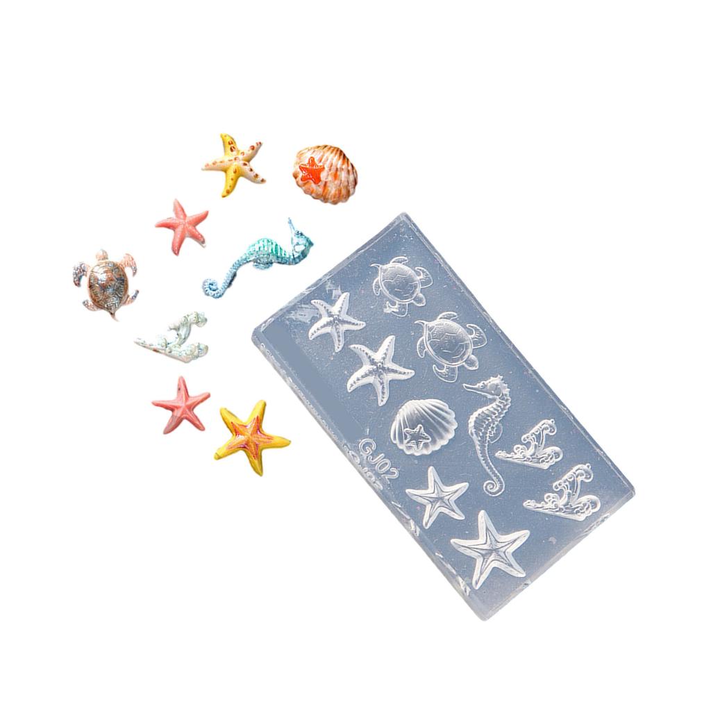 Silicone Nail Decorating Molds Sea Series Small Accessories Crafting Molds Suitable for Beauty Enthusiasts Present