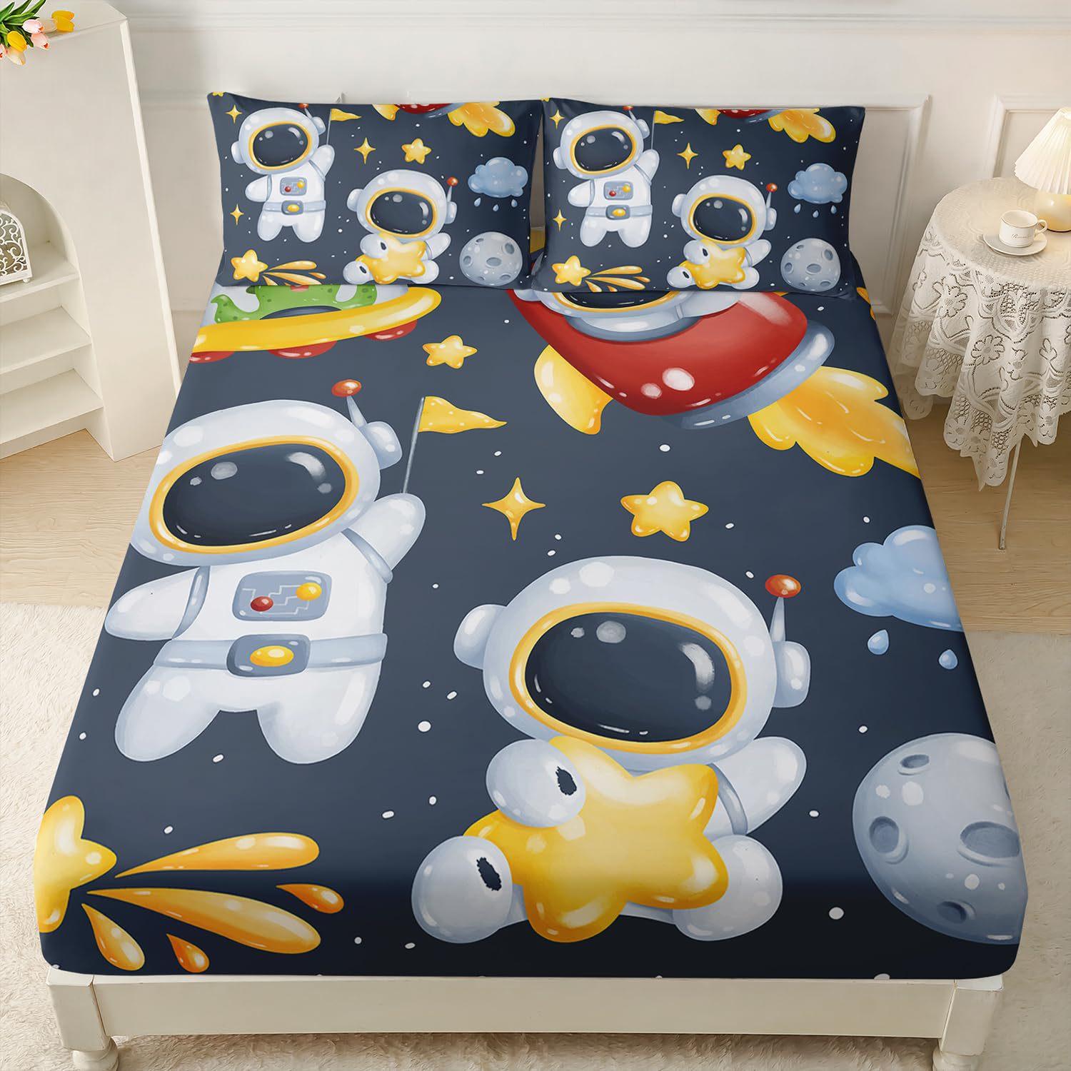 

Матрас с рисунком кота-космонавта, трехкомпонентный комплект постельного белья с цифровой печатью, для взрослых и детей For more sizes, please consult customer service.