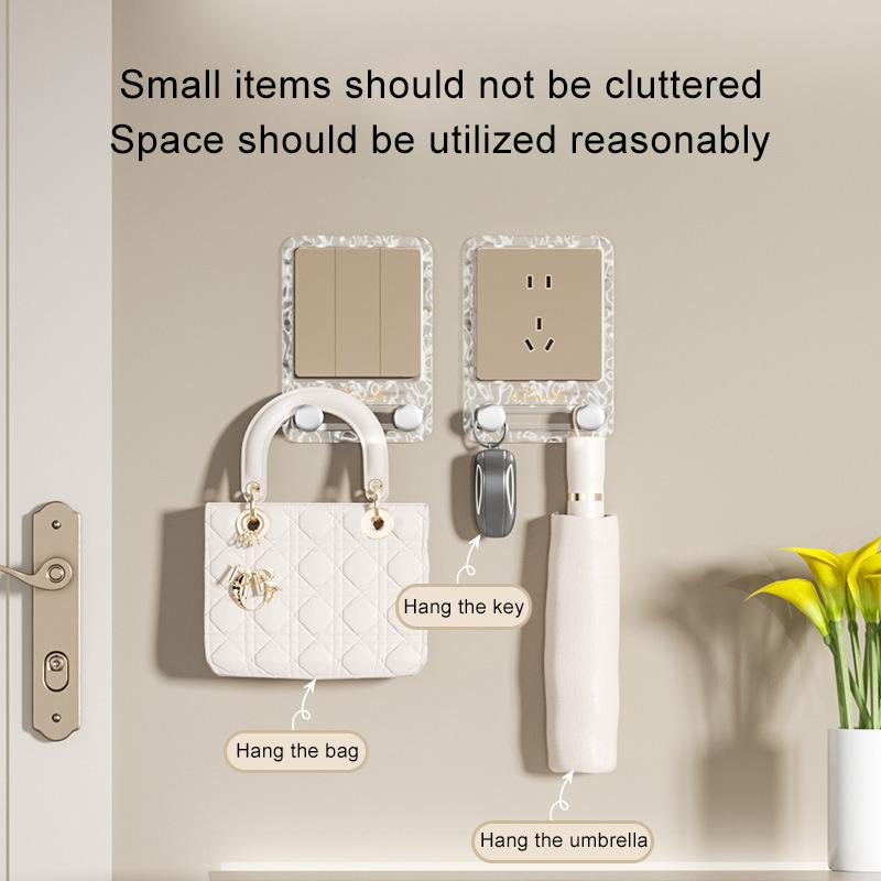 1PC Wall Stickers Luminous Storage Hook Wall Cable Holder Switch Sticker Power Cord Self-adhesive