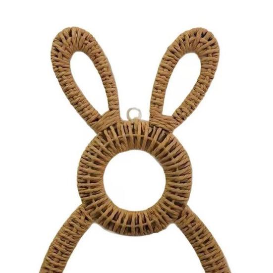 Hanging Wall Pocket Handwoven Wicker Easter Bunny Basket Rustic Charm Unlined Basket Flowers Eggs Gifts Indoor Outdoor Seasonal Decor