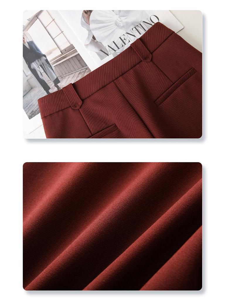 Ancola Women's High-Waisted Red Shorts - Spring 2025 Collection: Loose, Straight, Slimming, Wide-Leg Trousers