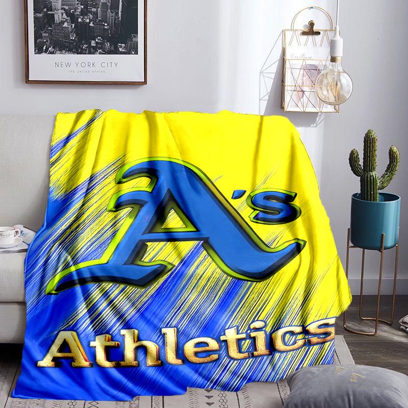 Athletics Oakland Emblem Blanket Lightweight Flannel Bedding Blanket Perfect for Travel, Camping, Living Rooms, Offices, Sofas, Fan Christmas Gift