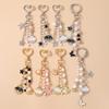 Cute Crystal Love Heart Keychain Angel Wing Key Ring for Women Girls Handbag Pendants DIY Handmade Jewelry Gifts