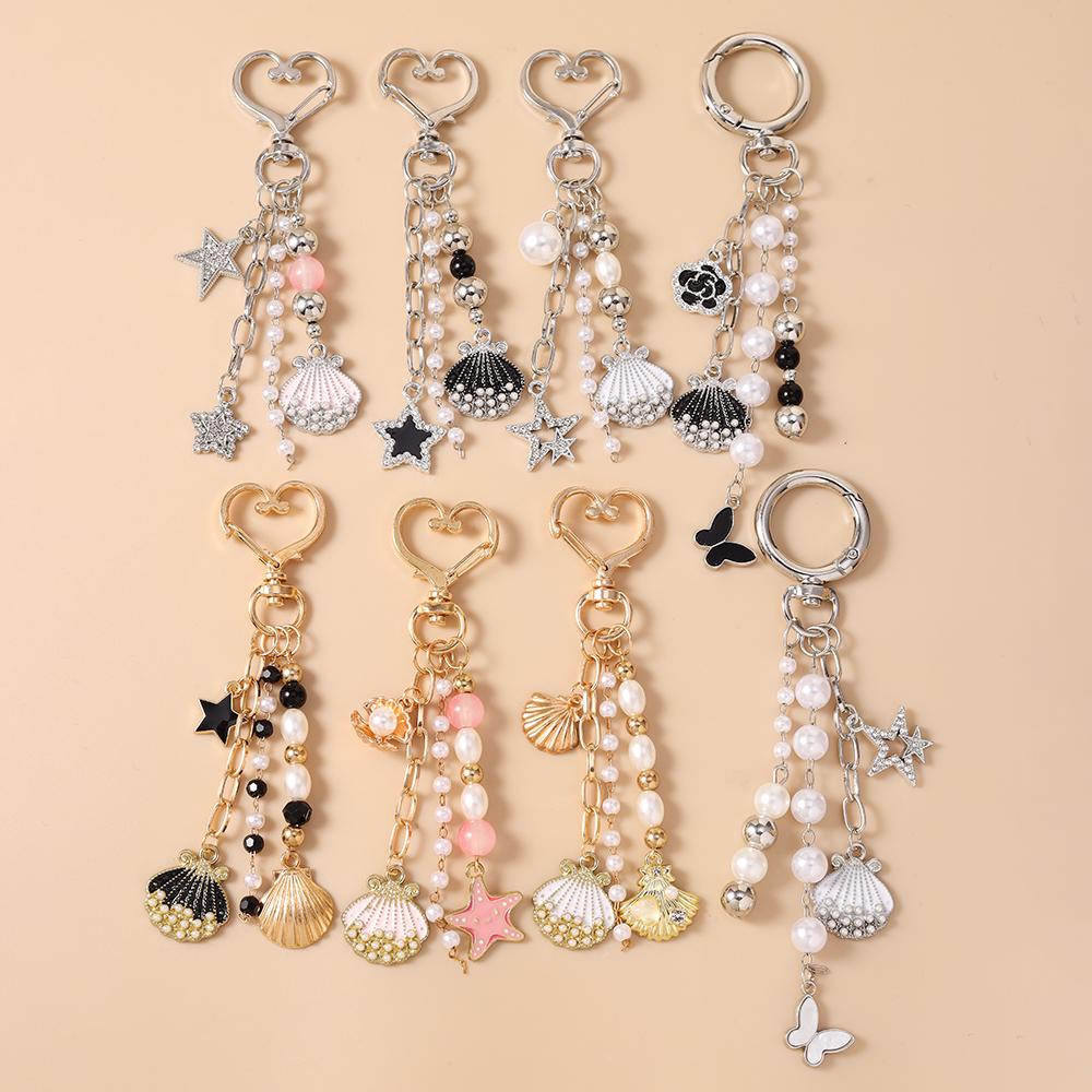 Cute Crystal Love Heart Keychain Angel Wing Key Ring for Women Girls Handbag Pendants DIY Handmade Jewelry Gifts