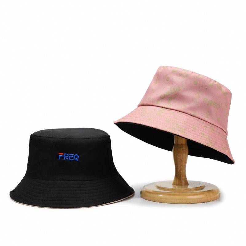 New embroidered letter basin hat men and women outdoor leisure sunscreen sunshade fashion versatile travel bucket hat