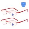 Nye Lesebriller Anti Blue Rays Presbyopia Goggles Dame Vintage Rimless Eyewear