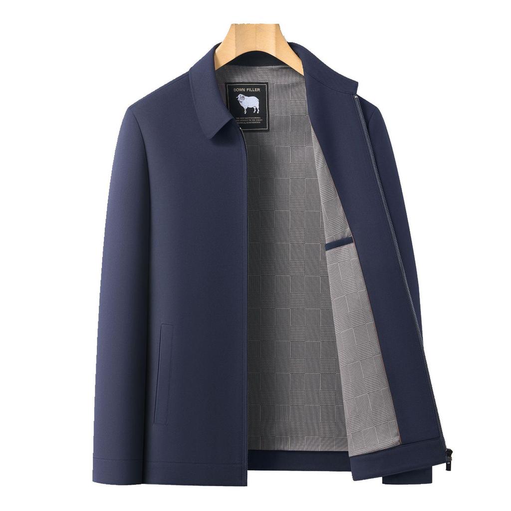 Men's Woolen Jacket - Business Casual for Middle-aged and Elderly