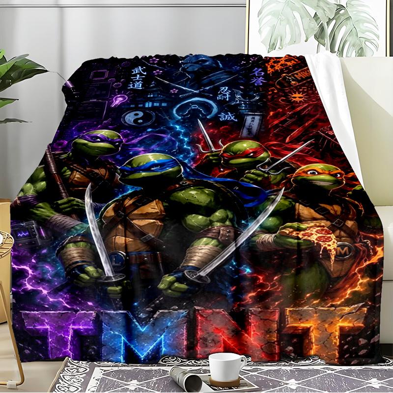 Ninja Turtles Adventure Blanket Flannel Throw for Sofa, Indoor, Camping, Living Room, Office, Chair, And Bed Soft Birthday Gift