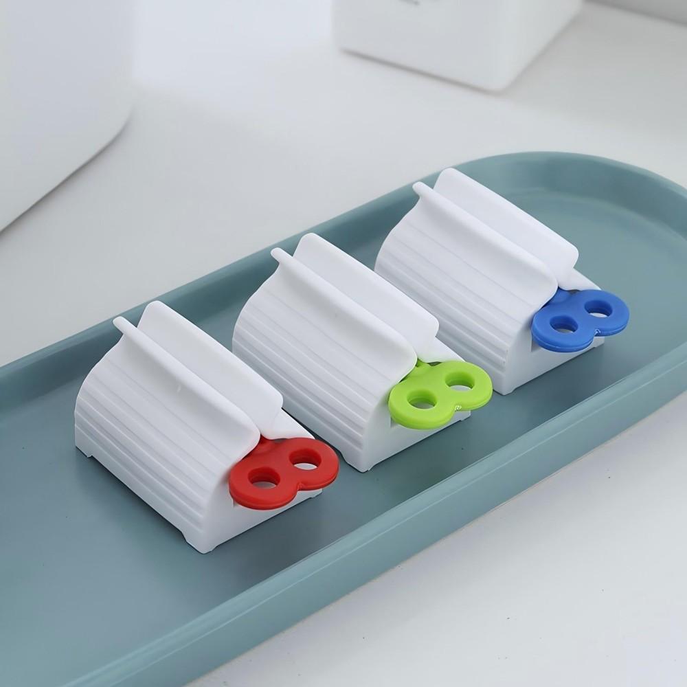 1 /3 Toothpaste Squeezer, Cleanser, Hand Cream, Manual Rolling Squeezer, Bathroom Toothpaste Holder, Toothpaste Clip White