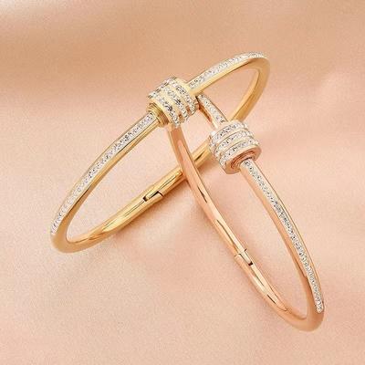 Gold Bracelets For Women, Gold Plated Cubic Zirconia Bangle Friendship Bracelets For Girls Gold  Bracelet Woman Gift
